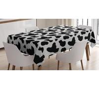 Tizhweqo 3D Cowhide Table Cloth Rectangular 140x220 cm, Cow Print Table Cover Machine Washable Wipeable Water Resistant Tablecloth for Kitchen Dining Party 55x86 in Q/P4816