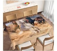 Tizhweqo 3D Horse Table Cloth Rectangular 140x280 cm, Horse Table Cover Machine Washable Wipeable Water Resistant Tablecloth for Kitchen Dining Party 55x110 in Q/P6179
