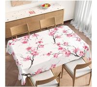 Tizhweqo 3D Japanese Cherry Blossom Table Cloth Rectangular 150x200 cm, Pink Flowers Table Cover Machine Washable Wipeable Water Resistant Tablecloth for Kitchen Dining Party 59x78 in Q/P6065