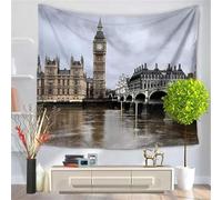 Tizhweqo 3D London Large Tapestry Wall Hanging Big Ben Tapestries London Wall Tapestry Wall Art for BedRoom Living Room Dorm Decorations 130x150 cm D1634