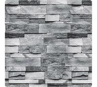 Tizhweqo 3D Panoramic Wallpaper Mural Brick Photo Wallpaper Grey Brick Effect 450x315 cm (WxH) Non-Woven Art Print Wall Mural Poster Picture for Living Room Bedroom Kitchen Hallway Wall Decor 7v