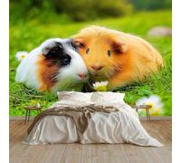 Tizhweqo 3D Panoramic Wallpaper Mural Guinea Pig Photo Wallpaper Natural Pattern 250x175 cm (WxH) Non-Woven Art Print Wall Mural Poster Picture for Living Room Bedroom Kitchen Hallway Wall Decor 1283v