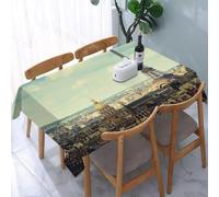 Tizhweqo 3D Paris Table Cloth Rectangular 140x280 cm, Cityscape Table Cover Machine Washable Wipeable Water Resistant Tablecloth for Kitchen Dining Party 55x110 in Q.P1639