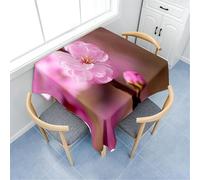 Tizhweqo 3D Pink Flower Table Cloth Rectangular 140x280 cm, Flowers Table Cover Machine Washable Wipeable Water Resistant Tablecloth for Kitchen Dining Party 55x110 in Q.P1619