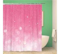 Tizhweqo 3D Pink Shower Curtain, Fashion Bathroom Shower Curtains Polyester Fabric Waterproof Shower Curtain, Washable Bathroom Curtains with 12 Hooks, 200 x 200 cm QN902