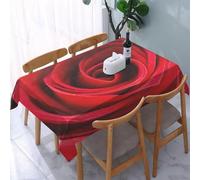 Tizhweqo 3D Red Rose Table Cloth Rectangular 140x280 cm, Romantic Theme Table Cover Machine Washable Wipeable Water Resistant Tablecloth for Kitchen Dining Party 55x110 in Q.P499