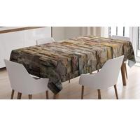 Tizhweqo 3D Vintage Brick Wall Table Cloth Rectangular 140x280 cm, Stone Brick Table Cover Machine Washable Wipeable Water Resistant Tablecloth for Kitchen Dining Party 55x110 in Q/P5909