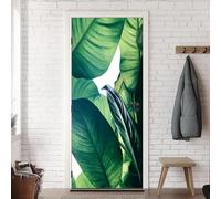 Tizhweqo Banana Leaf Door Stickers for Interior Doors Banana Leaf Pattern 3D Door Decals Self Adhesive Door Mural Fridge Sticker Poster Art Wall Paper for Home Decor 90x200 cm 4209a