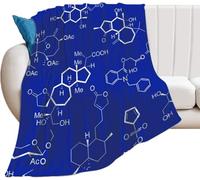 Tizhweqo Blue Pattern Printed Blanket, 3D Science Fluffy Fleece Flannel Throw Blanket Lightweight Soft Warm Blankets for Couch Sofa Bed Travel Bedroom Decor 200x200 cm 3264t