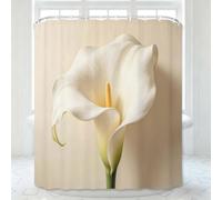 Tizhweqo Calla Lily Flowers Extra Wide Shower Curtain 200x200cm Polyester