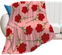 Tizhweqo Flower Printed Blanket, 3D Pink Fluffy Fleece Flannel Throw Blanket Lightweight Soft Warm Blankets for Couch Sofa Bed Travel Bedroom Decor 150x200 cm 1570p