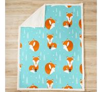 Tizhweqo Fox Printed Blanket, 3D Cute Animals Fluffy Fleece Flannel Throw Blanket Lightweight Soft Warm Blankets for Couch Sofa Bed Travel Bedroom Decor 200x200 cm 2562p