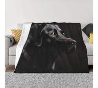 Tizhweqo Labrador Printed Blanket, 3D Black Pattern Fluffy Fleece Flannel Throw Blanket Lightweight Soft Warm Blankets for Couch Sofa Bed Travel Bedroom Decor 150x200 cm 6511p