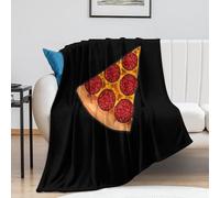 Tizhweqo Pizza Printed Blanket, 3D Black Fluffy Fleece Flannel Throw Blanket Lightweight Soft Warm Blankets for Couch Sofa Bed Travel Bedroom Decor 200x240 cm 1267p
