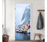 Tizhweqo Snow Scene Door Stickers for Interior Doors Snow Scene Pattern 3D Door Decals Self Adhesive Door Mural Fridge Sticker Poster Art Wall Paper for Home Decor 86x200 cm 6665a