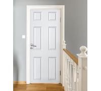 Tizhweqo White Door Stickers for Interior Doors European Style Pattern 3D Door Decals Self Adhesive Door Mural Fridge Sticker Poster Art Wall Paper for Home Decor 80x200 cm b7571