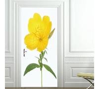 Tizhweqo Yellow Flowers Door Stickers for Interior Doors Yellow Flowers Pattern 3D Door Decals Self Adhesive Door Mural Fridge Sticker Poster Art Wall Paper for Home Decor 80x210 cm 4008a