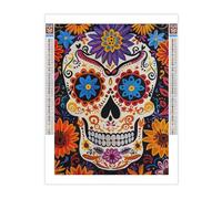 TIZK Mysterious Stripes Diamond Painting Kits for Adults,5D DIY Day of The Dead Diamond Art Kits for Beginners,Crystal Picture Diamond Arts Gift for Home Wall Decor 12x18 inch