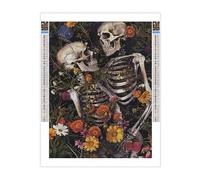 TIZK Strange Flower Skull Diamond Painting Kits for Adults,5D DIY Day of The Dead Diamond Art Kits for Beginners,Crystal Picture Diamond Arts Gift for Home Wall Decor 16x20 inch