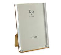 Tizo 4x6 Designer Lucite Picture Frame, 1 Inch Thick with Lucite Easel Back, Gold (Multiple Colors Available)