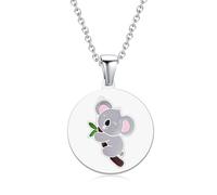 TIZU Necklace for Women, Stainless Steel Pendant Chain Hypoallergenic Coin Necklace Cute Jewelry Gifts for Women Girls Daughter Animal Lover(Koala)