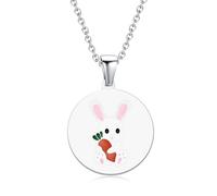 TIZU Necklace for Women, Stainless Steel Pendant Chain Hypoallergenic Coin Necklace Cute Jewelry Gifts for Women Girls Daughter Animal Lover(Rabbit)