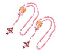 [Tizuqe] 2 Pack Children Educational Prayer Beads Multifunctional Cross Pendant Rosary Necklace Faith Development Tool Religious Necklace for Teens, Free Size