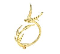 [Tizuqe] Asymmetrical Swallow Ring Colorful Open Alloy Women Jewelry Statement Fashion Women Daily Wear Ring