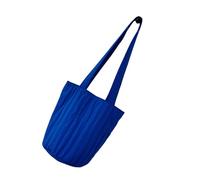 [Tizuqe] Comfortable Shoulder Bag Casual Handbag Large Capacity Bucket Underarm Bag Collar with Easy Carry Handle for Shoppers, blue