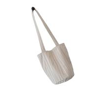 [Tizuqe] Comfortable Shoulder Bag Casual Handbag Large Capacity Bucket Underarm Bag Collar with Easy Carry Handle for Shoppers, beige