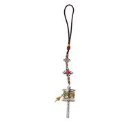 [Tizuqe] Creative Tibetan Mani Car Spinner Chain Om Manipad Meham Airbag Keychain Charm Bag Keyring Women Tibetan Nepal Chain, c, One size