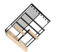 Tizuqe Easy Access Open Design Jewelry Rack for Quick Pick of Earrings Necklaces Rings Mesh Grids Wood Construction Small Space Organizers