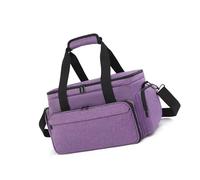 Tizuqe Expandable Cosmetic Bag With Multiple Compartments Sturdy Polyester Makeup Pouches Makeup Travel For Women Fabric, Purple, Mass Beauty