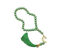 [Tizuqe] Glass Tasbih 33 Beads Prayer Beads with Islamic Tassel Unisex Elegant Spiritual Accessories Blue Prayer Necklace, フリーサイズ