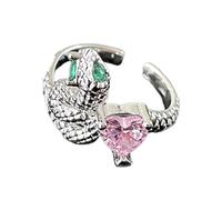 Tizuqe Net Celebrity High-End Bowknot Snake Ring Female Design Micro Inlay Zircon Adjustable Finger Snake for Women