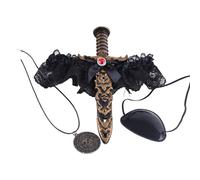 [Tizuqe] Pirate Costume, Easy to Wear Design, Practical Stitching Costume Accessory, Perfect for Stage Performance or Event Movie Pirate Role Play Costume