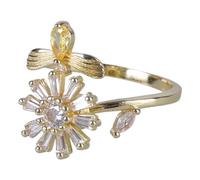 Tizuqe Women's Spinner Stress Worry Ring Flower B