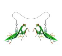 TIZURO Acrylic Cute Praying Mantis Earrings Spring Summer Insects Dangle Novelty Jewellry For Women Bugs Lovers Charms Gifts (Lime)