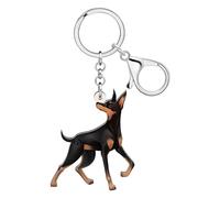 TIZURO Acrylic Doberman Pinscher Keychains Puppy Pets Animals Car Keys Keyring Jewellry For Women Dog Mom Backpack Gifts (Black)