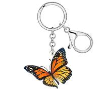 TIZURO Acrylic Monarch Butterfly Keychains Spring Summer Insects Backpack Keys Keyring Jewellry For Women Wallet Charms Gifts (Orange)