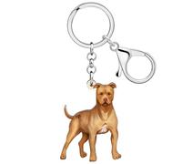 TIZURO Acrylic Pitbull Keychains Pit Bull Terrier Puppy Pets Animals Backpack Keyring Jewellry For Women Dog Mom Wallet Gifts (Brown)