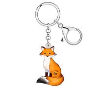 TIZURO Acrylic Red Fox Keychains North American Wild Animals Backpack Car Keys Keyring Jewellry For Women Wallet Charms Gifts (Red)