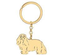 TIZURO Stainless Steel Cavalier King Charles Spaniel Keychain Puppy Pets Dog Animals Car Keys Keyring Jewelry For Women Gifts (Gold)