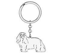 TIZURO Stainless Steel Cavalier King Charles Spaniel Keychain Puppy Pets Dog Animals Car Keys Keyring Jewelry For Women Gifts (Silver)