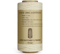 TJ.MOREE Butchers Twine, 1 MM 3Ply 100M/328FT Beige String, Food Safe Cotton Meat Rope String for Cooking, DIY Gifts, Parceling, Sausage Making, Crafts and Garden Decor (1 Pack)