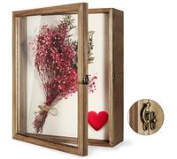 TJ.MOREE Shadow Box Display Case13”x16”( 33 x 42cm) Flowers Shadow Box Frame with Glass Window Picture Frame Wedding Bouquet Memorabilia Medals Photos Memory Box for Keepsakes