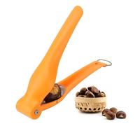 TJ POP Chestnut Peeler, Durable Chestnuts Cutter Tool, Portable Chestnut Cracker Clip, Walnut Hazelnut Pecan Nut Cracker, Dried Fruit Opener, Ergonomic Kitchen Tool for Easy Shelling, Orange
