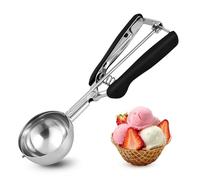 TJ POP Large Ice Cream Scoop 6,5 cm - Stainless Steel Cookie Scoop with Easy Trigger Release, Good Grip for Ice Cream, Melon Balls, Meatballs and Mashed Potato