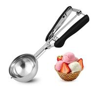 TJ POP Large Ice Cream Scoop 7 cm - Stainless Steel Cookie Scoop with Easy Trigger Release, Good Grip for Ice Cream, Melon Balls, Meatballs and Mashed Potato