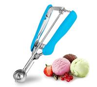 TJ POP Mini Ice Cream Scoop 2.5 cm, Extra Small Cookie Scoop 5 ml Stainless Steel with Trigger, Ideal for Mini Ice Cream Balls, Decorations, Melon Balls and Baking, Sky Blue